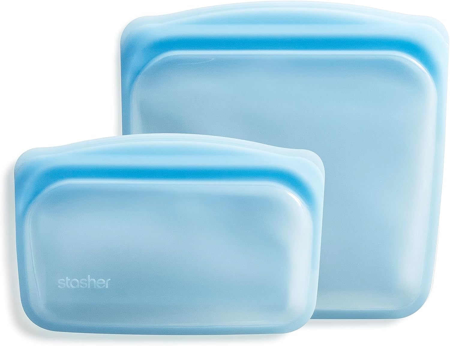 Stasher Bolsa de almacenamiento de silicona reutilizable, contenedor de almacenamiento de alimentos, apto para microondas y lavavajillas, sin fugas,
