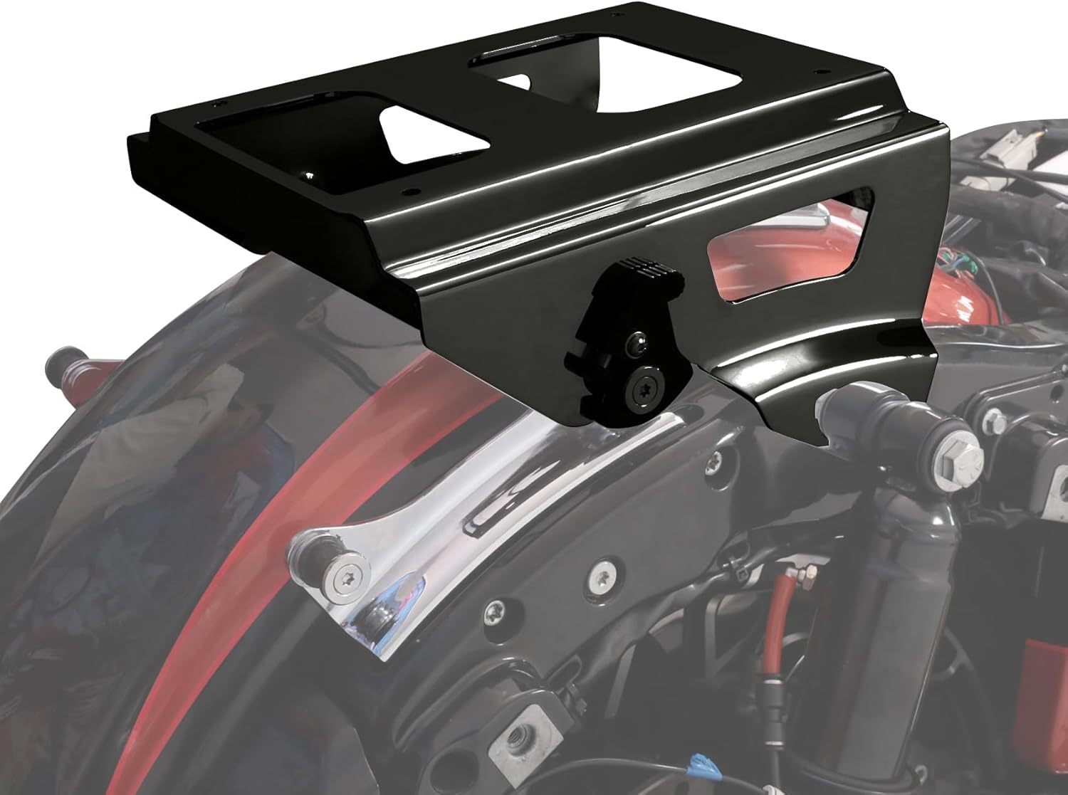 TCT-MOTORPARTS Solo Tour Pack Soporte desmontable para Harley Road King FLHR Street Glide 2009-2013