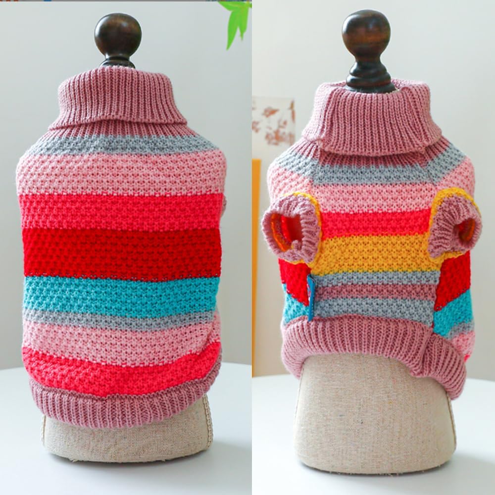 Suéter arcoíris para cachorros y perros pequeños, sudadera de punto para perro, ropa cálida para mascotas, para gatito, chihuahua, yorkie, caniche,