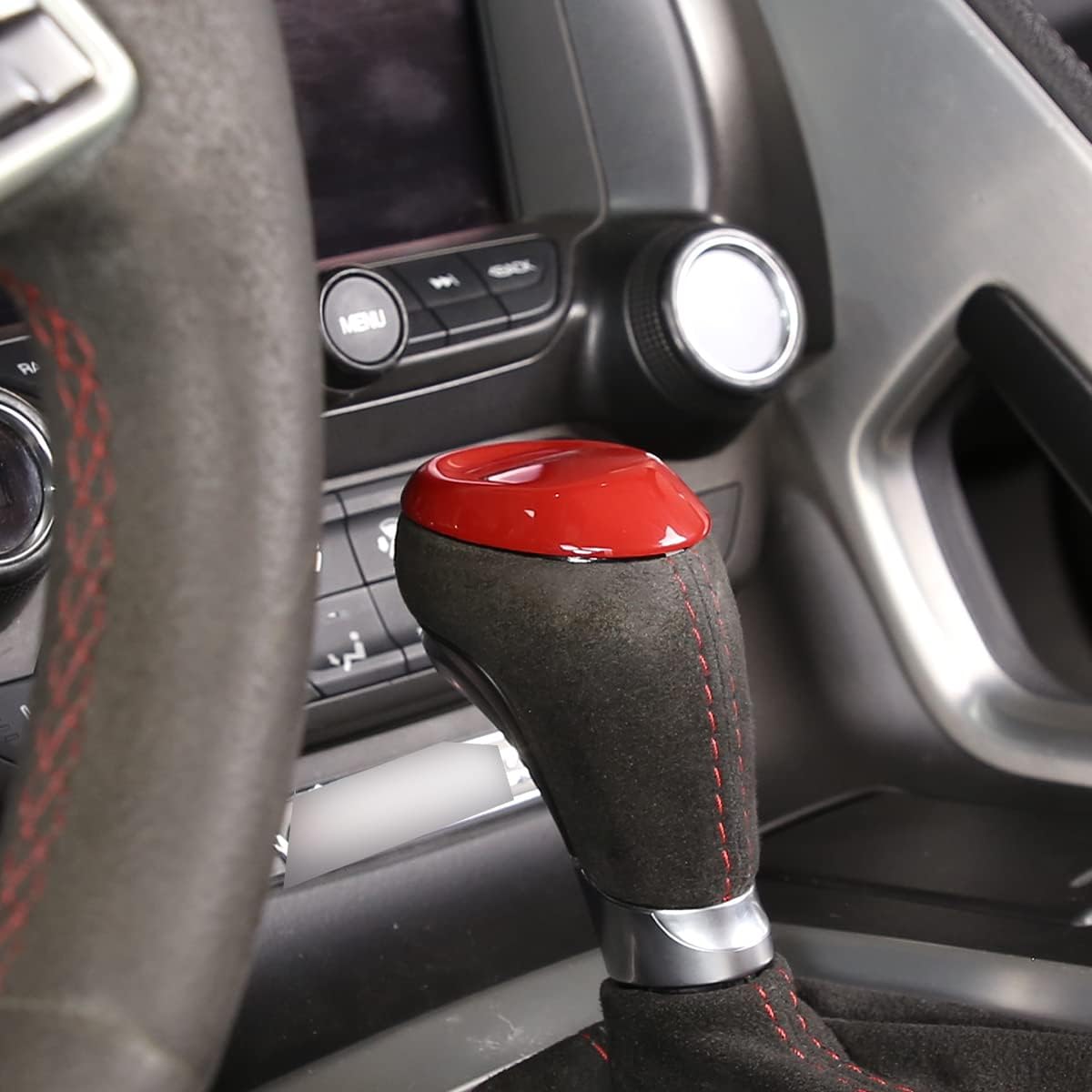 TINKI Accesorios interiores para Chevrolet Corvette C7 2014-2019, accesorios para el interior de la perilla de la palanca de cambios, accesorios