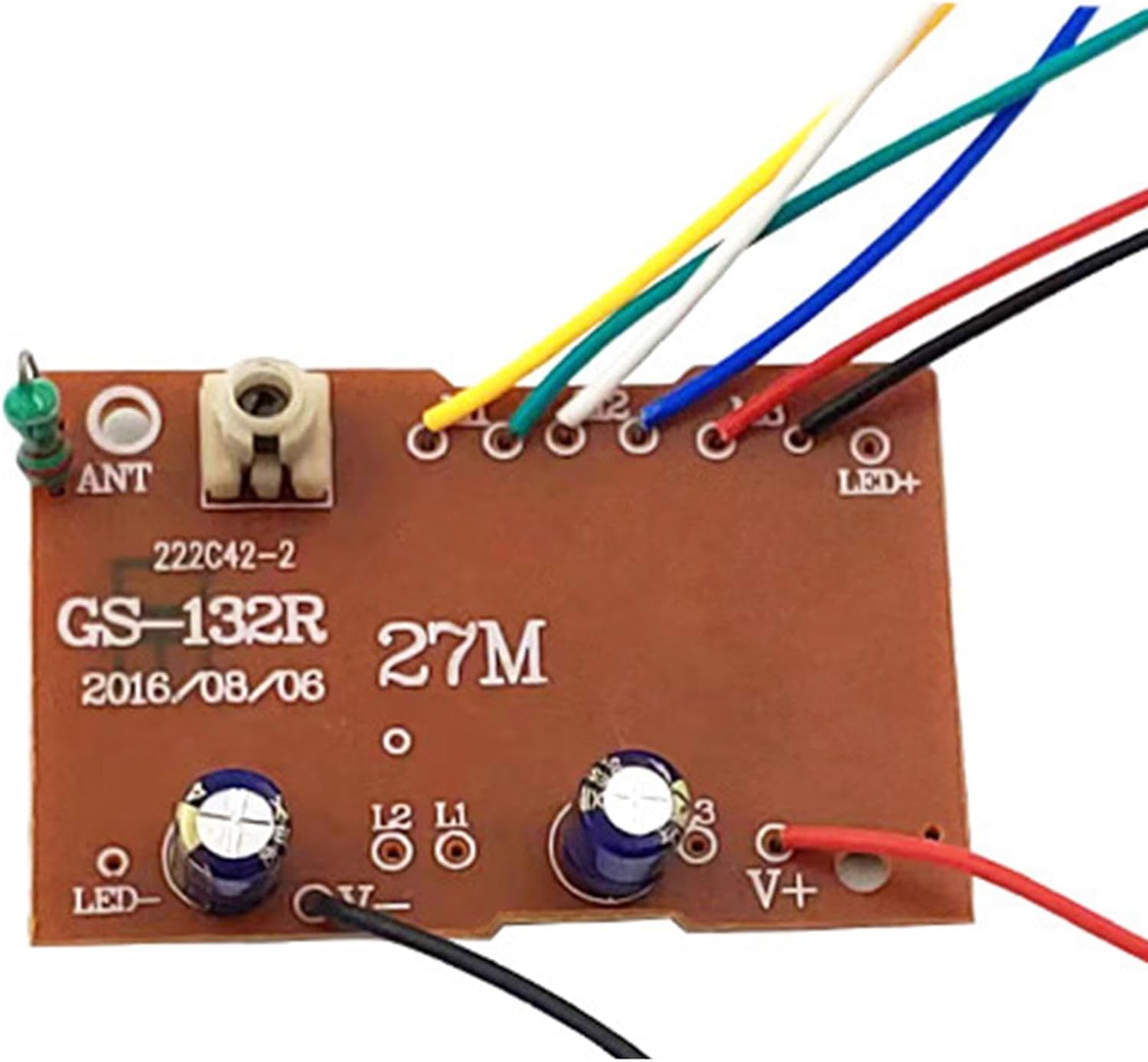 Yiju Juego de 2 módulos de placa receptora, circuito de 27 MHz, piezas de actualización de PCB, control remoto de 6 canales para vehículos de
