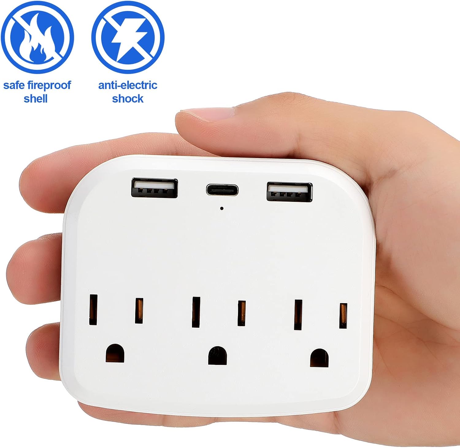 Cruise Power Strip Cruise Essentials – Extensor de salida de protección sin sobretensiones con puertos de salida USB, adaptador de viaje portátil,