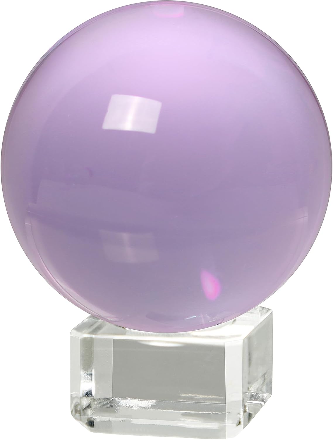 LONGWIN Bola de cristal sólido K9 de 1.969 in (2 pulgadas) con atrapasoles de soporte libre (morado)