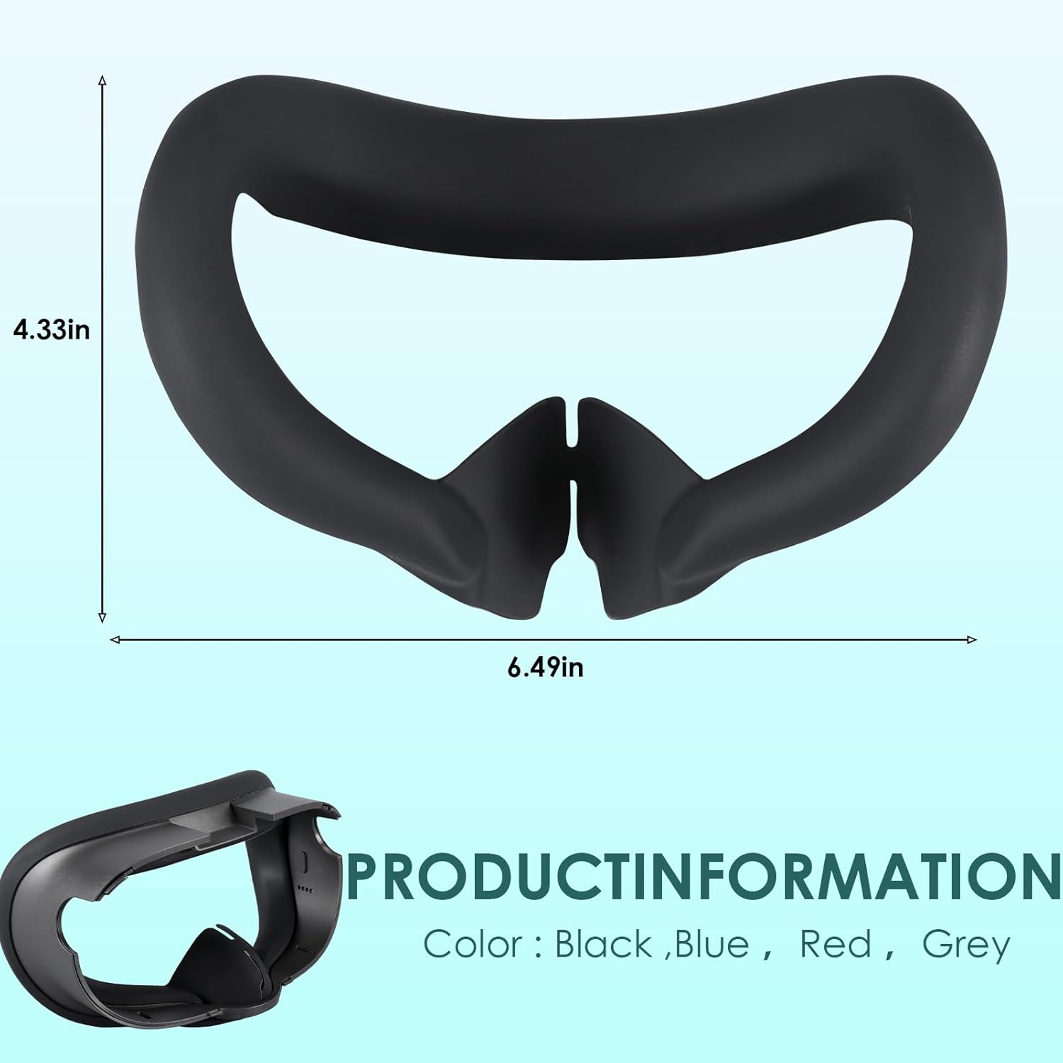 Silicone Case for Meta Quest 3Enhanced VR Experience MetaQuest 3 face Cushion-Sweatproof and Light-Blocking Washable VR Face Plate Mask Accessorie