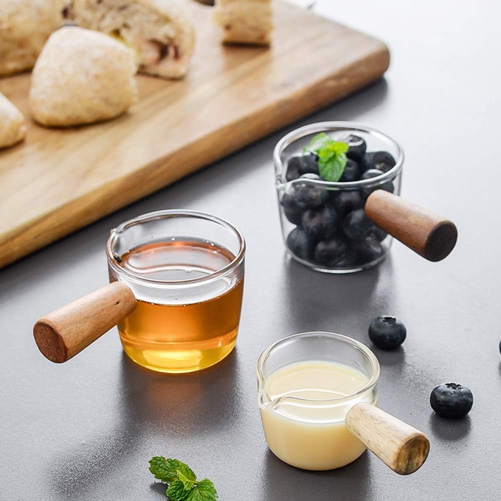 Forart Cacerolas pequeñas cacerolas pequeñas Olla de leche Sartén calentador de mantequilla Olla de café antiquemaduras con mango de madera