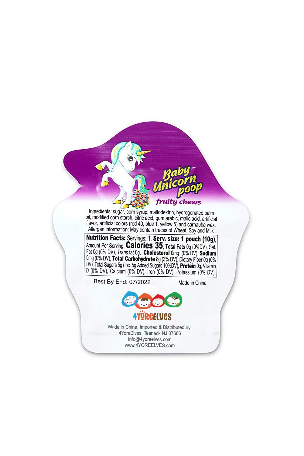 Baby Unicorn Poop Candy Fruit Chews, deleita a tus hijos con estos adorables recuerdos de fiesta de dulces de unicornio y rellenos de bolsas de
