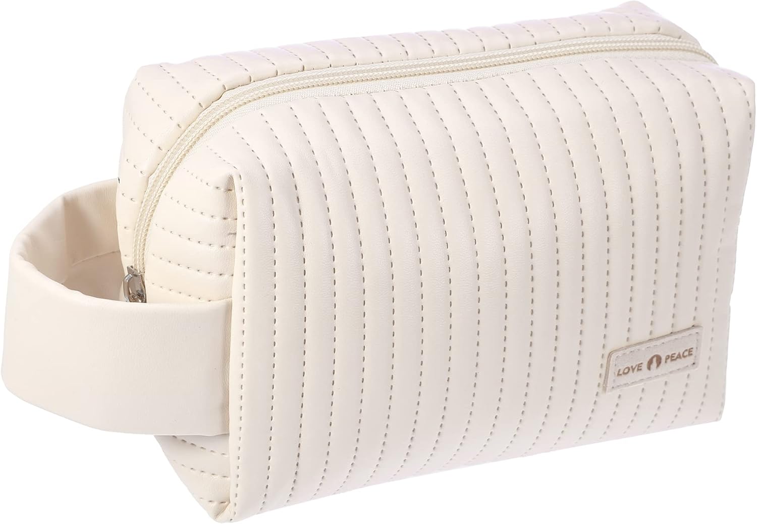 VOCOSTE Bolsa de maquillaje de piel sintética, bolsa de viaje para cosméticos, bolsa de maquillaje grande, bolsa organizadora de brochas de