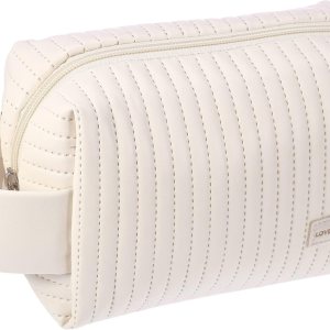 VOCOSTE Bolsa de maquillaje de piel sintética, bolsa de viaje para cosméticos, bolsa de maquillaje grande, bolsa organizadora de brochas de VOCOSTE Bolsa de maquillaje de piel sintética, bolsa de viaje para cosméticos, bolsa de maquillaje grande, bolsa organizadora de brochas de