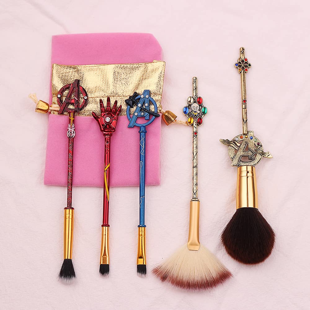 JORCEDI Juego de brochas de maquillaje de cara de película clásica, juego de brochas de maquillaje cosmético en polvo, kit de sombras de ojos para