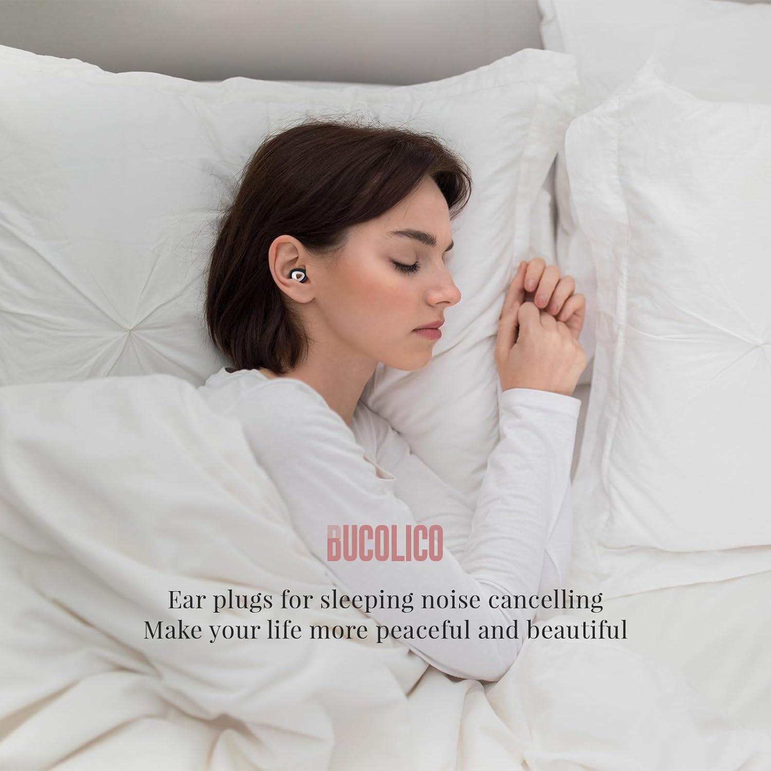 bucolico NRR – Tapones para los oídos de silicona reutilizables con cancelación de ruido para dormir, 27 dB, con estuche de almacenamiento compacto