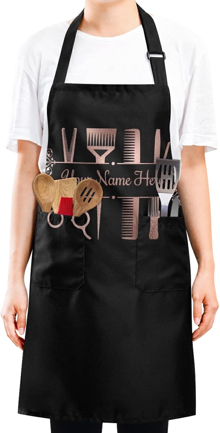 CHIFIGNO Delantal unisex personalizado para peluqueros  bata ajustable para estilista  Regalos personalizados