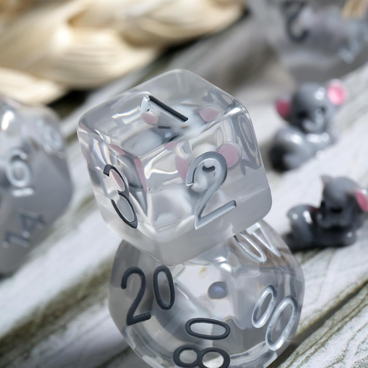 Juego de dados DND de elefante, dados de resina con núcleo animal para Dungeon and Dragons D&D RPG MTG Pathfinder (elefante)