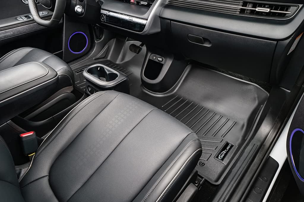 SMARTLINER Juego de alfombrillas y revestimiento de carga para todo tipo de clima, color negro, compatible con Hyundai IONIQ 5 2022-2024