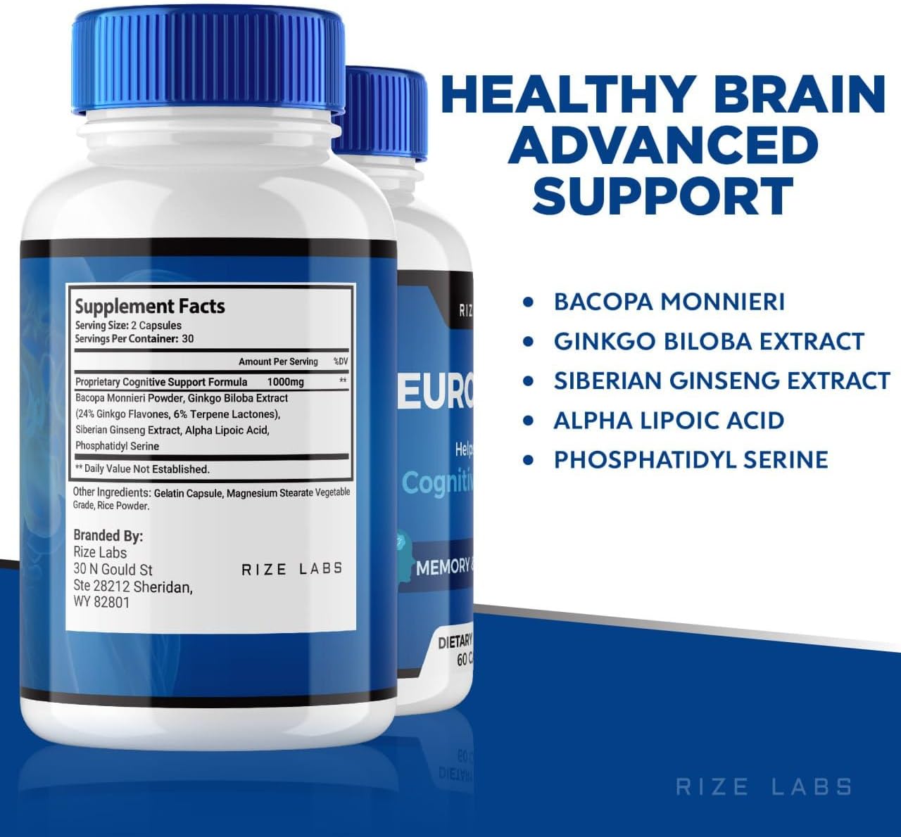 Neuro-Thrive Suplemento Neuro-Thrive, fórmula orgánica de apoyo de memoria Neuro-Thrive, Neuro-Thrive para reducir los efectos negativos de la