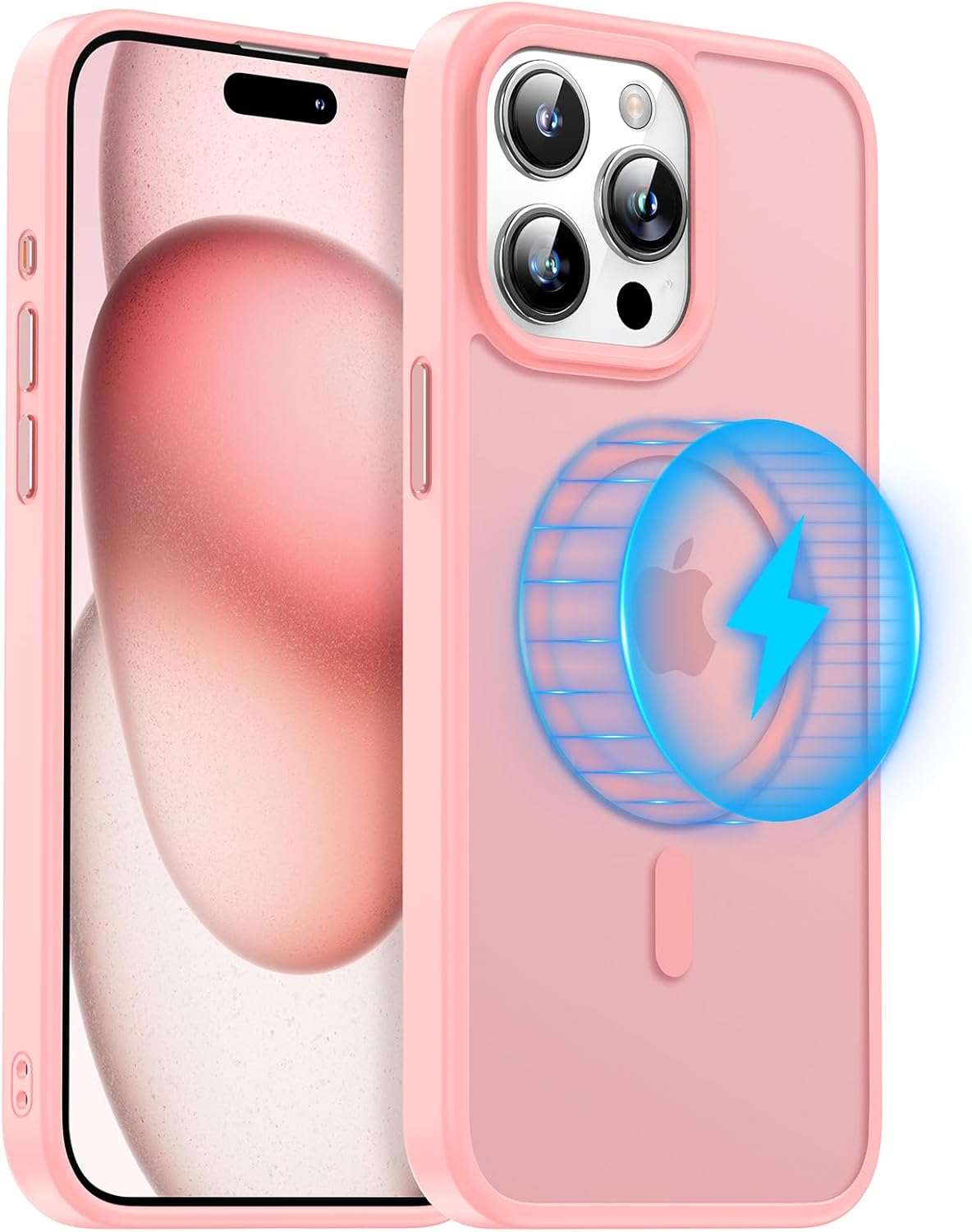 Meifigno Magic Mag Series – Funda diseñada para iPhone 15 Pro Max, protección de grado militar y compatible con MagSafe, parte trasera mate