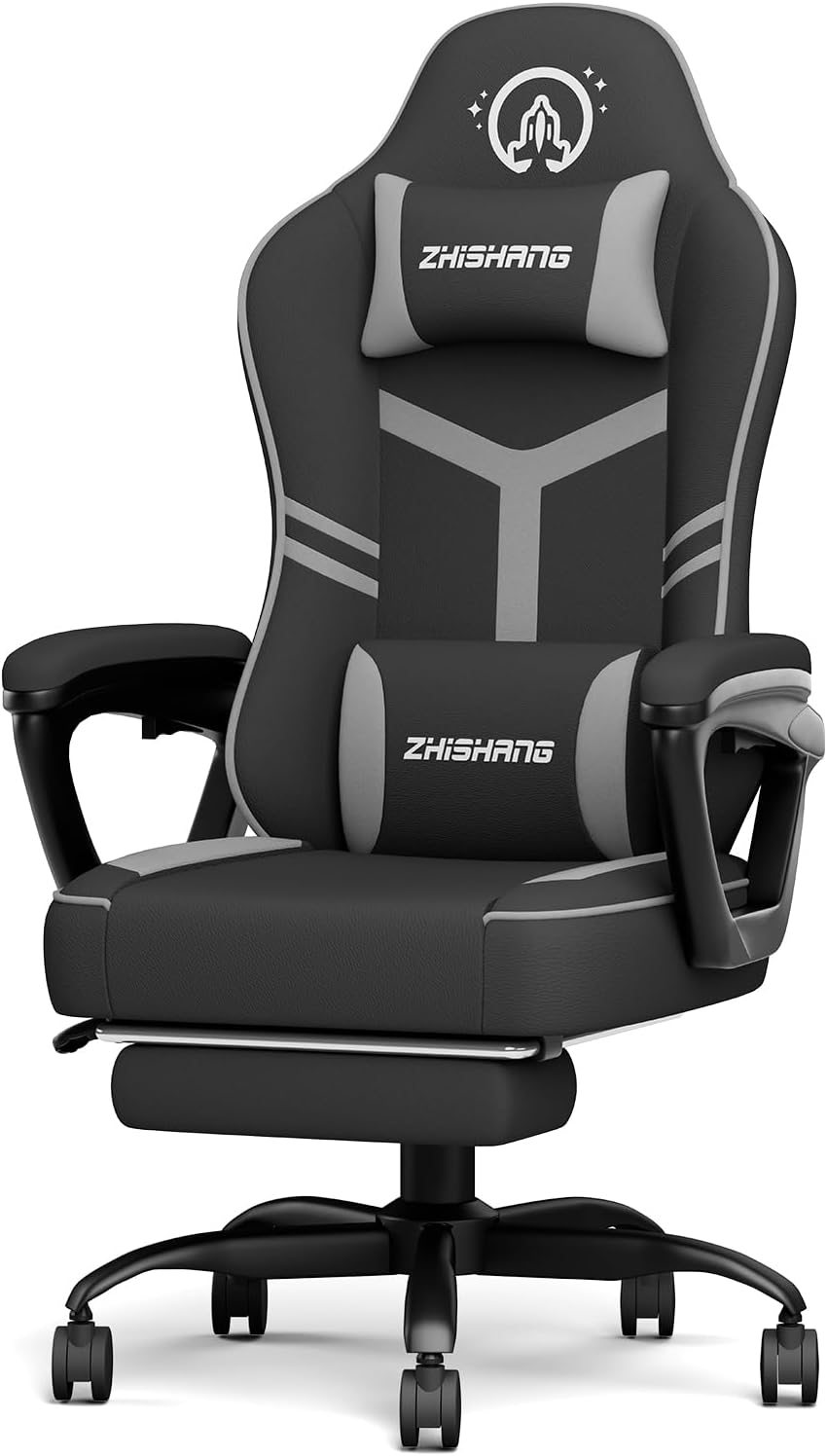 ZHISHANG Silla de computadora, silla de juegos para adultos, silla ergonómica para jugadores con reposapiés, silla de oficina de carreras con