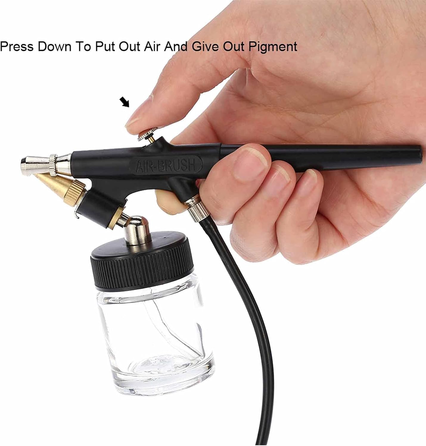 Sand Blaster – Mini kit de compresor de aerógrafo, alimentación de sifón, pistola de pintura con cepillo de aire de acción única, pistola de arena