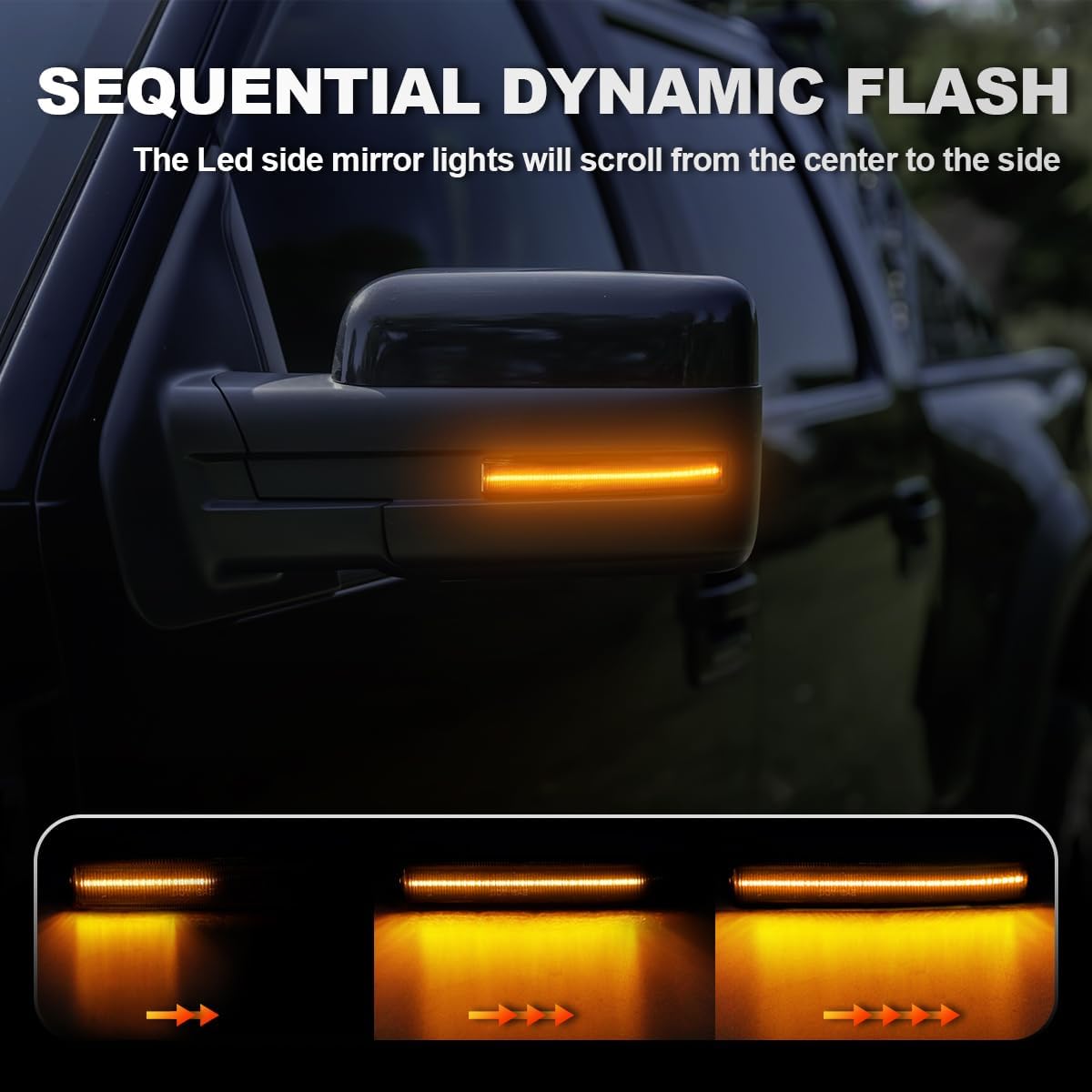 Luces intermitentes para espejo lateral, conjunto LED compatible con F150 2009-2014para Mark LT 2010-2014, lámpara intermitente de giro dinámico