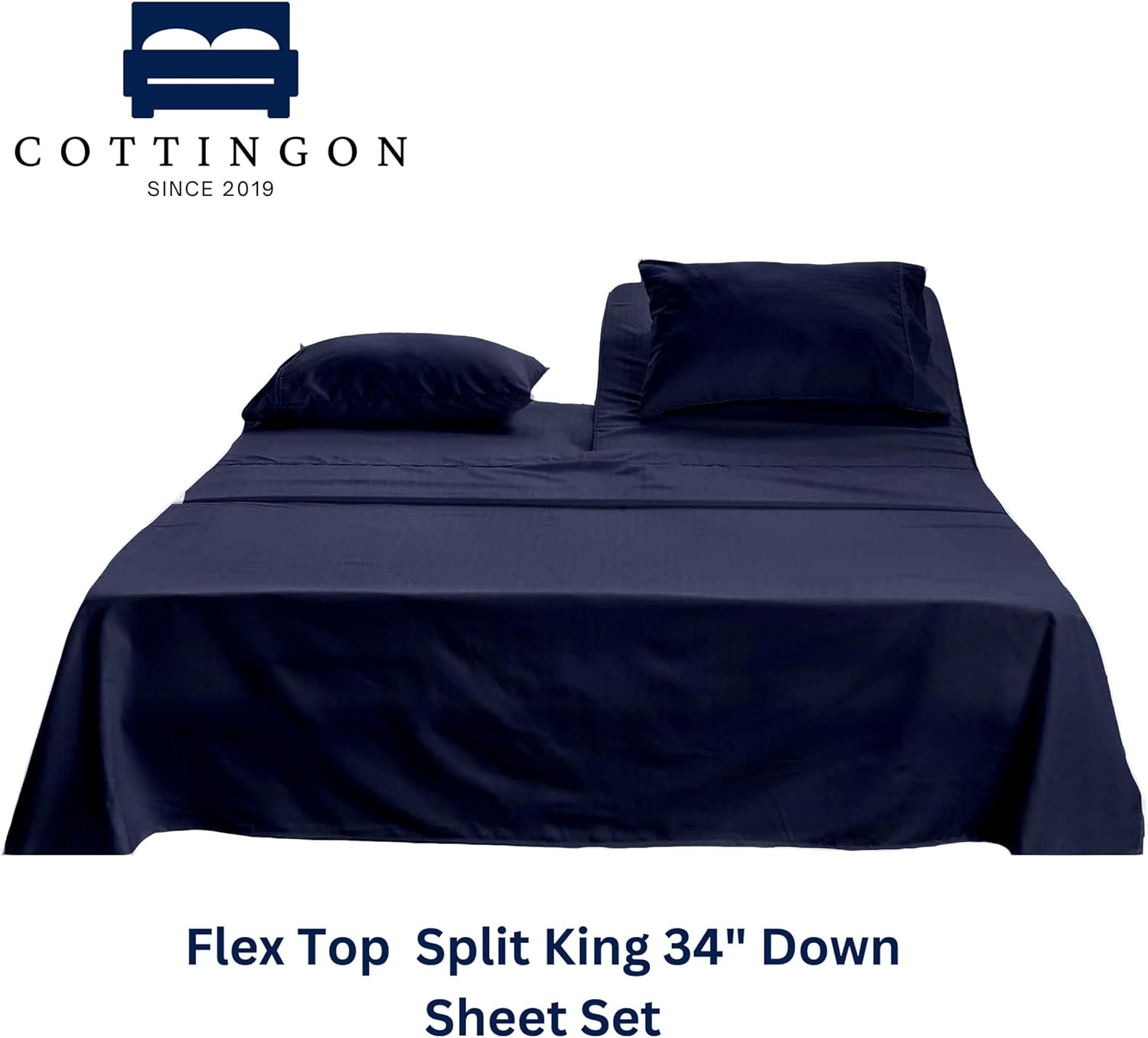 Sábanas Flex Top King para cama numérica de sueño, 100% algodón egipcio, sábanas de 400 hilos para dormir con números de cama (4 piezas) de cabeza