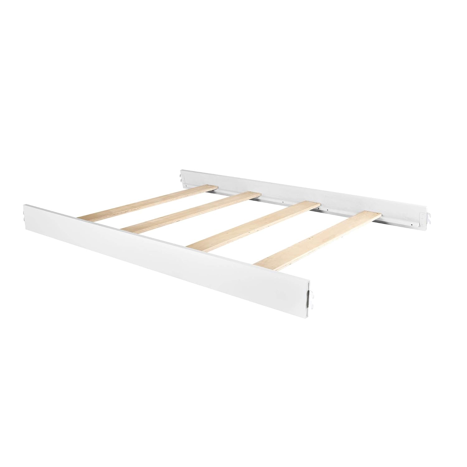 Evolur Riel de cama convertible de madera para cuna de tamaño matrimonial, escarcha