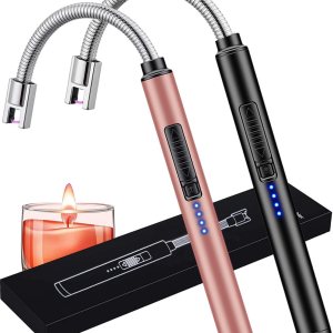 Paquete de 2 encendedores de velas encendedor de arco largo USB recargable para camping encendedor de parrilla para velas fiestas cocina barbacoa fuegos artificiales negro y oro rosa Colombia Paquete de 2 encendedores de velas encendedor de arco largo USB recargable para camping encendedor de parrilla para velas fiestas cocina barbacoa fuegos artificiales negro y oro rosa Colombia