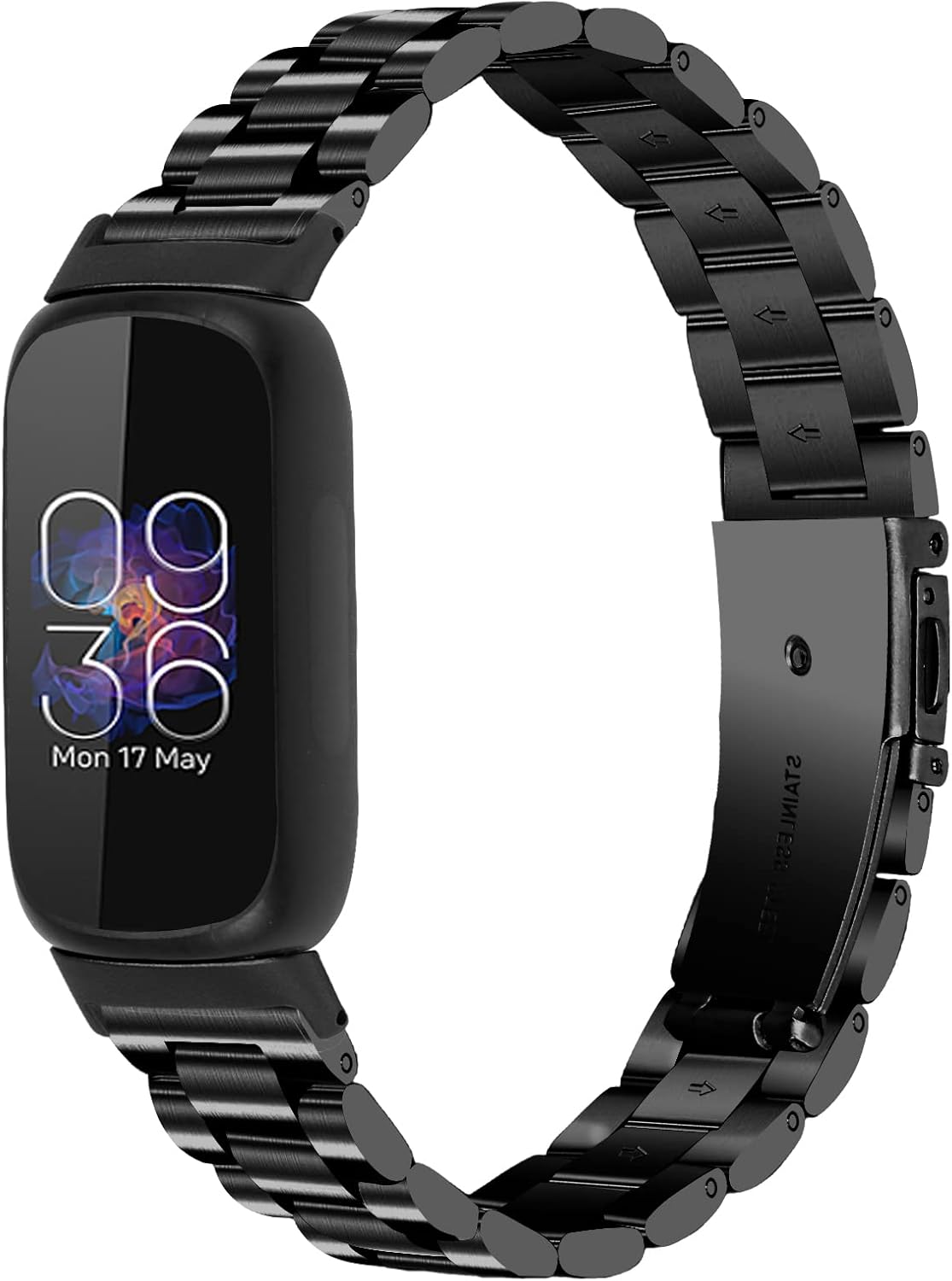 Correa de repuesto de metal de acero inoxidable diseñada para Fitbit Inspire 3 para mujeres y hombres