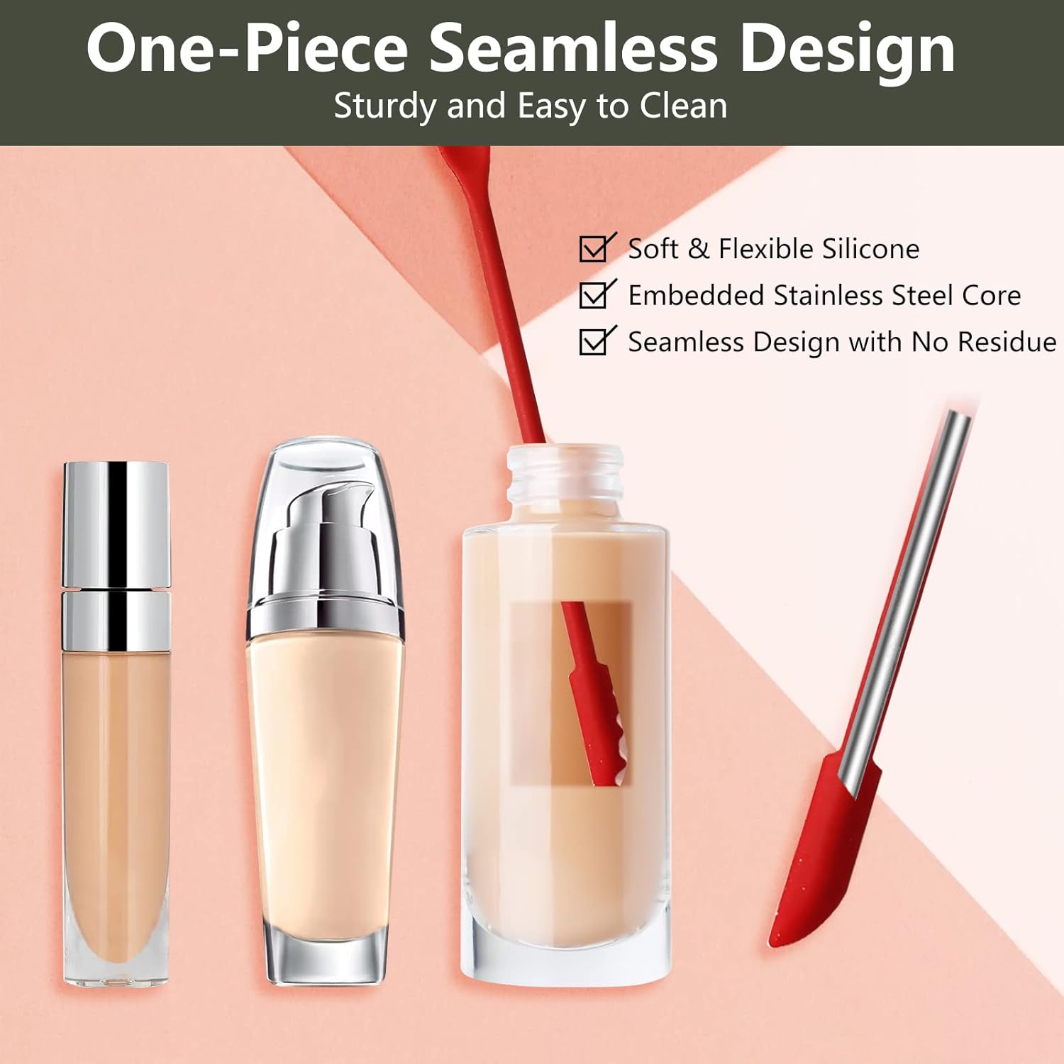 Colorido juego de 6 espátulas de silicona, espátula de maquillaje, espátulas pequeñas para cosméticos, espátula de belleza pequeña, espátula de