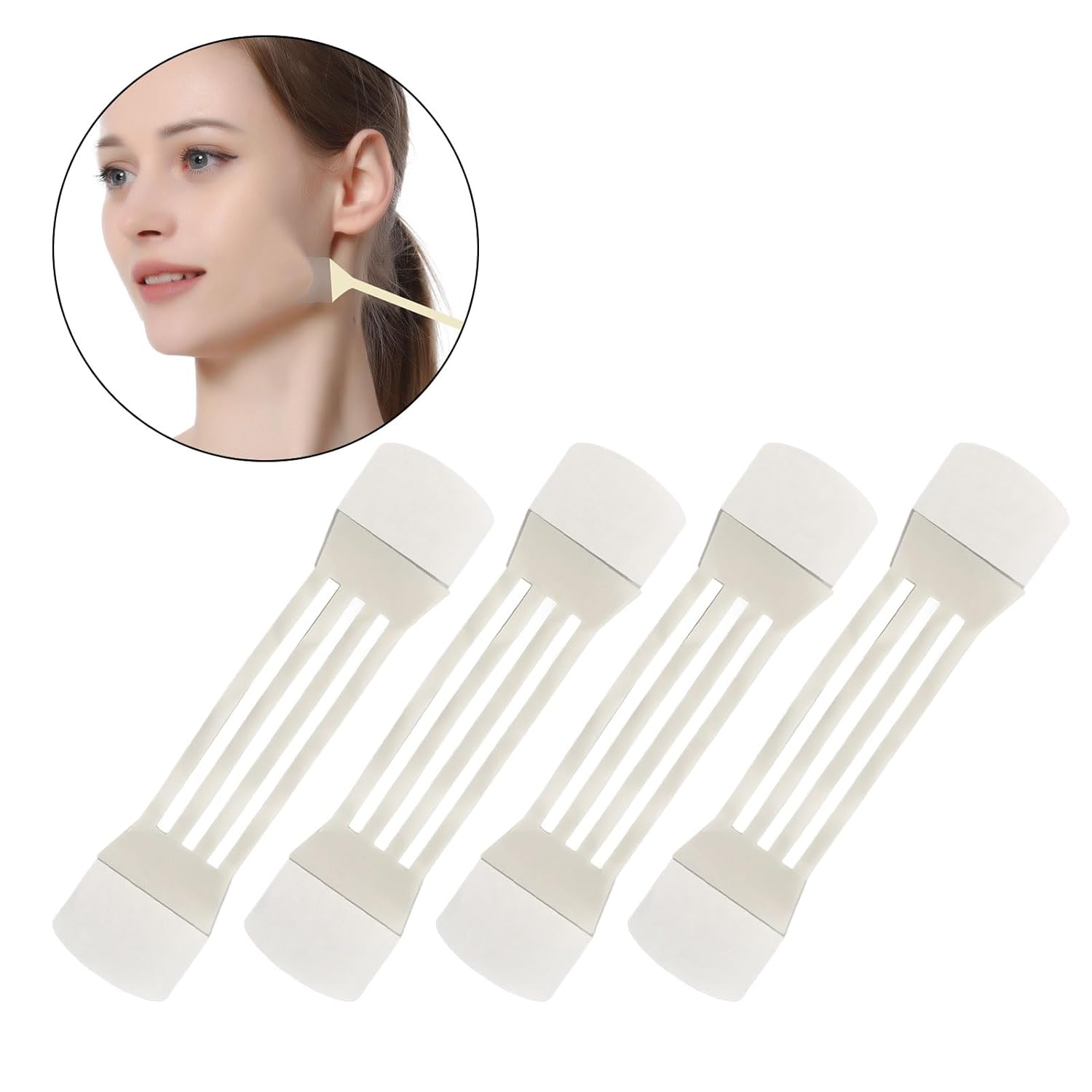 Cinta de levantamiento facial, 4 bandas elásticas, cinta de levantamiento de cuello, 20 cintas de repuesto, impermeables, invisibles para ojos para