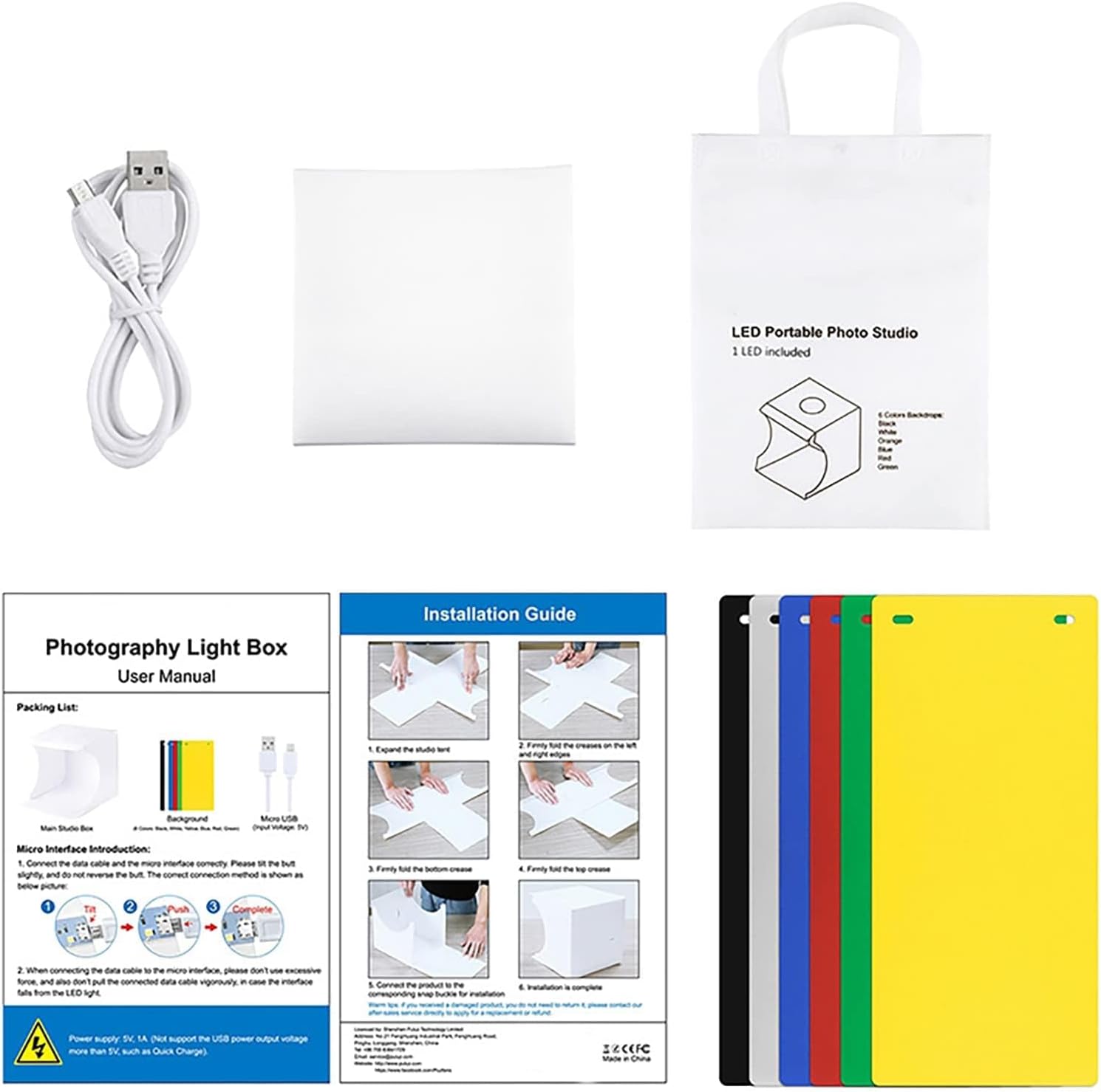 Mini caja de luz de cámara, pequeña caja de luz blanca para estudio fotográfico, portátil, plegable, LED, kit de tienda de luz de fotografía