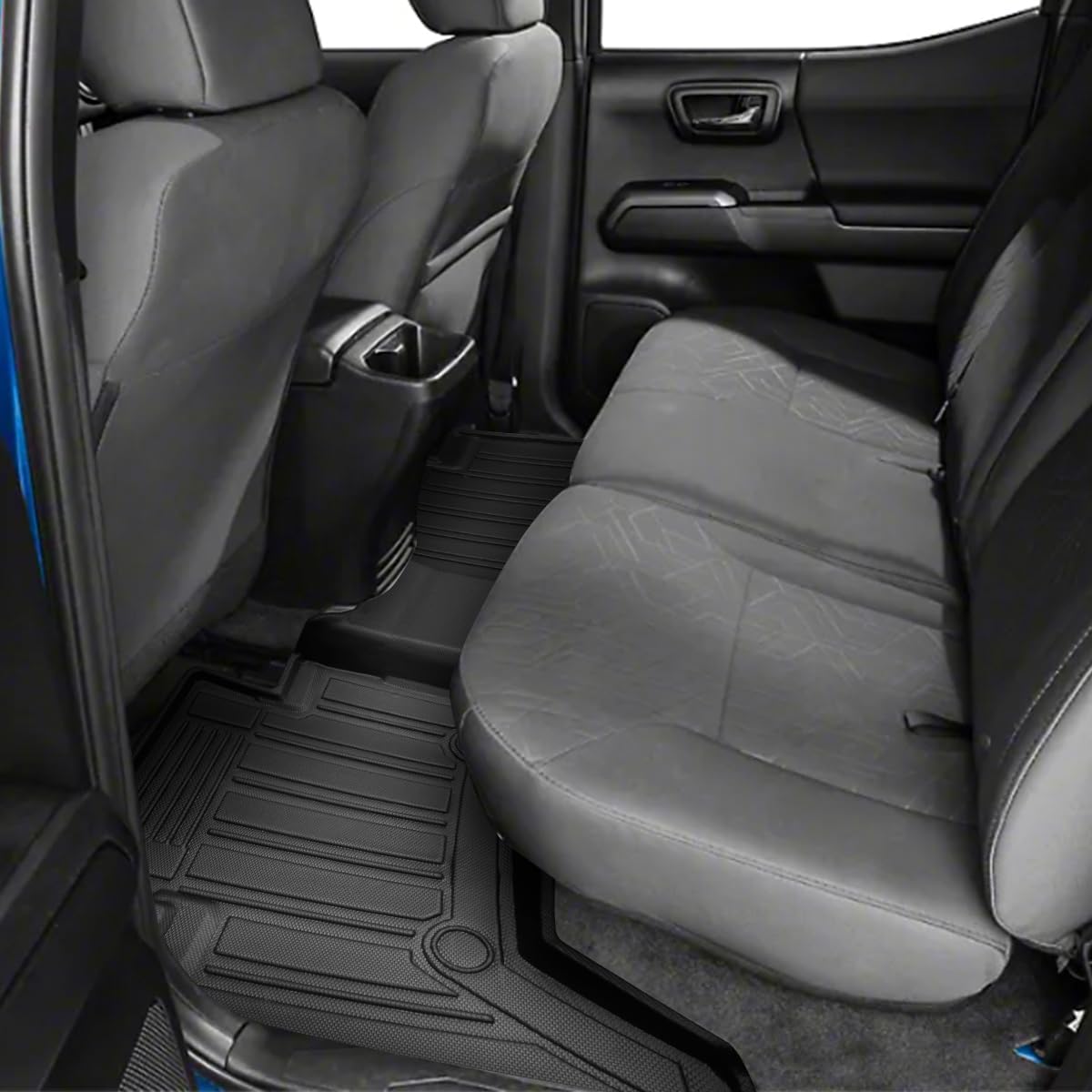 Alfombrillas personalizadas para Toyota Tacoma 2023 2022 2021 2020 2019 2018 2017 doble cab, alfombrillas de automóvil TPE para Tacoma, alfombrillas