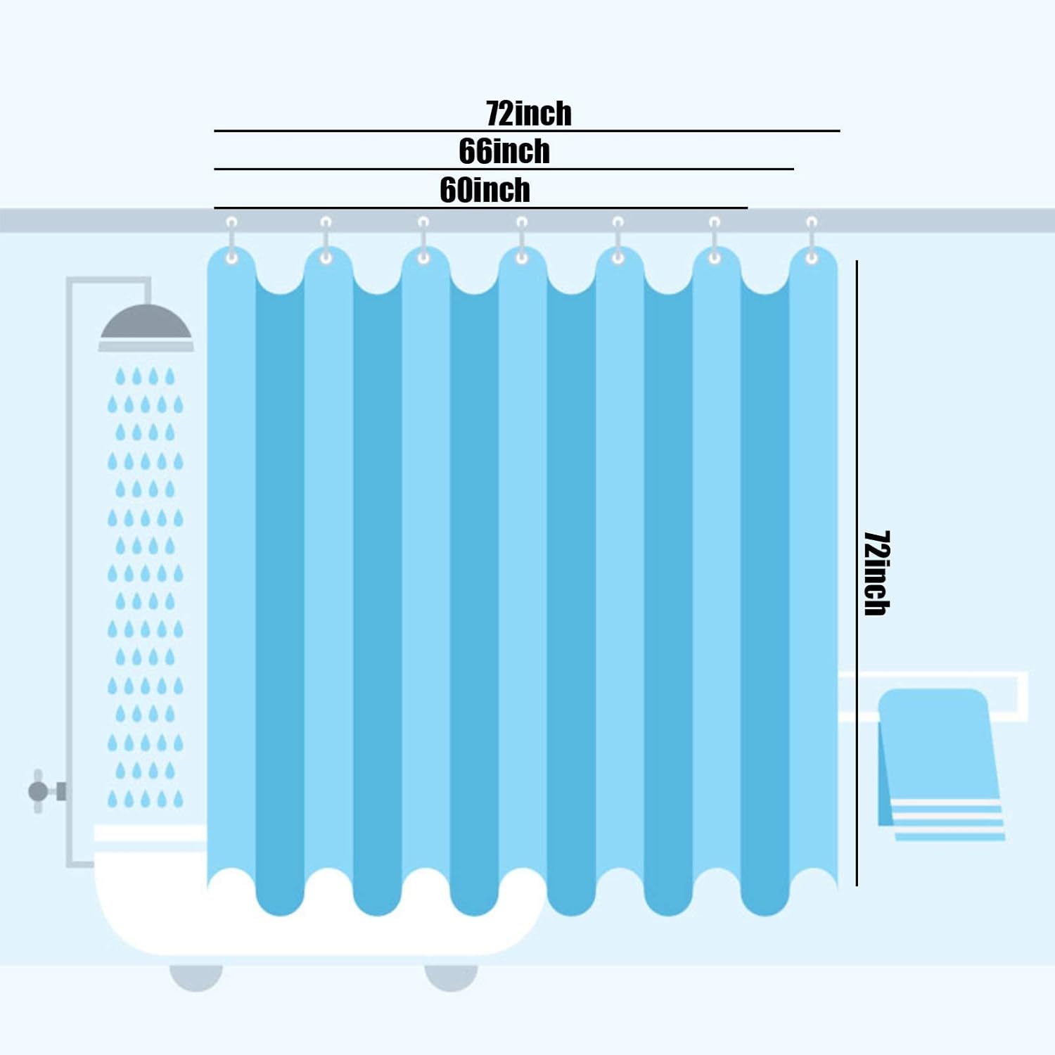 Shower Curtains for Bathroom Summer Mood Windsurf Plam Trees Waterproof Polyester Fabric Bathtub Shower Curtains with 12 Hooks Modern Machine