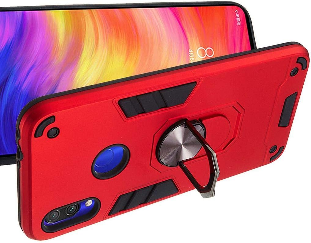 SATURCASE Armor Hybrid 2 en 1 PC y silicona Funda protectora de doble capa para Xiaomi Redmi Note 7  Redmi Note 7 ProRedmi Note 7S (rojo)