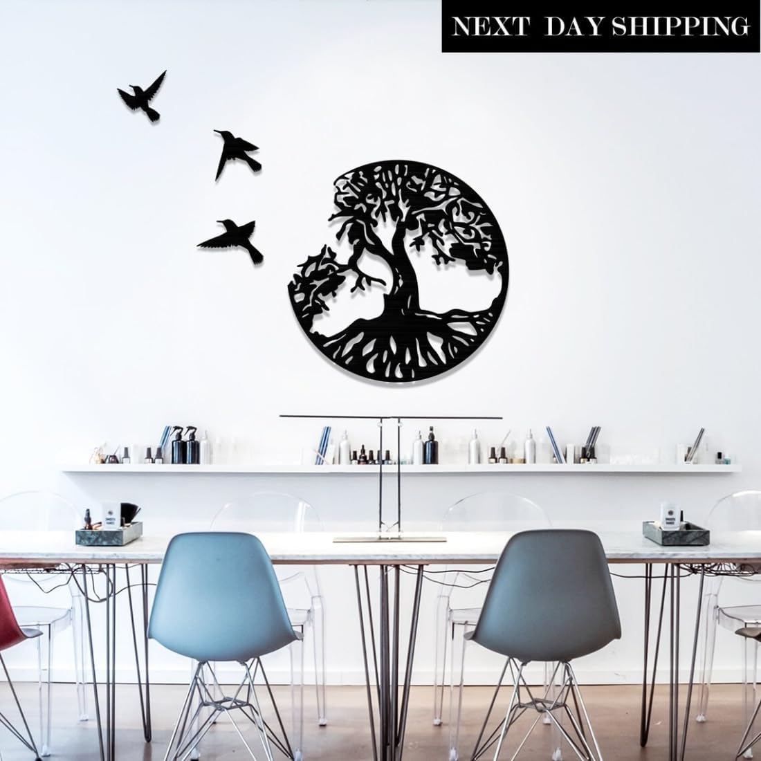 Catoka Arte de pared de metal moderno Letreros metálicos, Decoración del hogar, Amor aves Estilo moderno, Guirnaldas, Colibríes, Feng Shui,