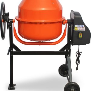 Oarlike Mezclador concreto de 5.0 pies cúbicos, máquina eléctrica del mezclador del cemento para el estuco con la rueda y el soporte Oarlike Mezclador concreto de 5.0 pies cúbicos, máquina eléctrica del mezclador del cemento para el estuco con la rueda y el soporte