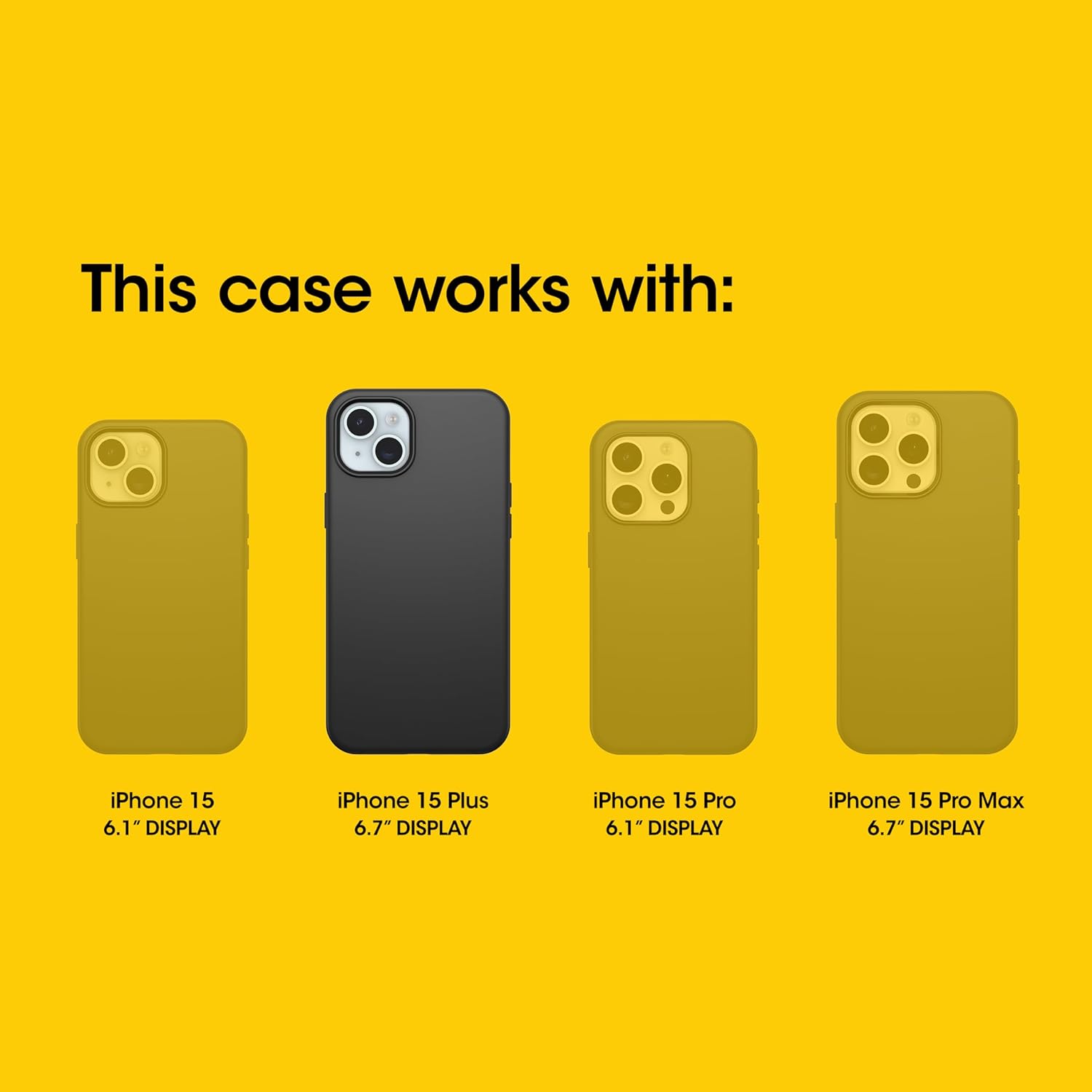 OtterBox Carcasa para iPhone 15 Plus y iPhone 14 Plus Commuter Series, color negro, delgado y resistente, apto para bolsillo, con protección de