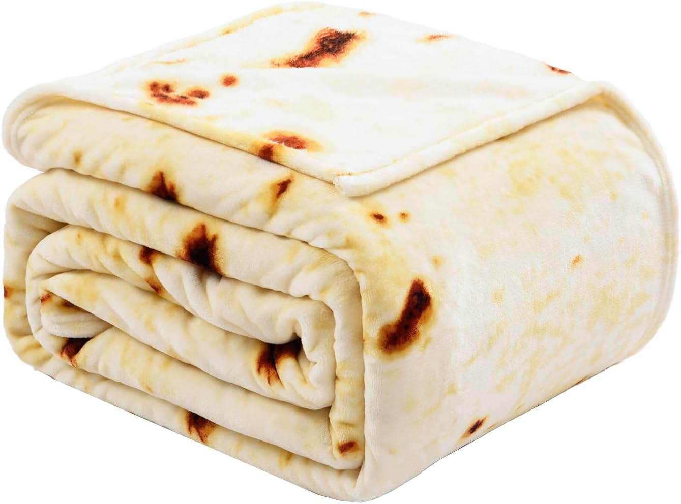 Excervent Manta cuadrada de gran tamaño de 120 x 120 pulgadas, manta de franela envolvente de tortilla y burritos, 290 GSM, doble cara, divertida y