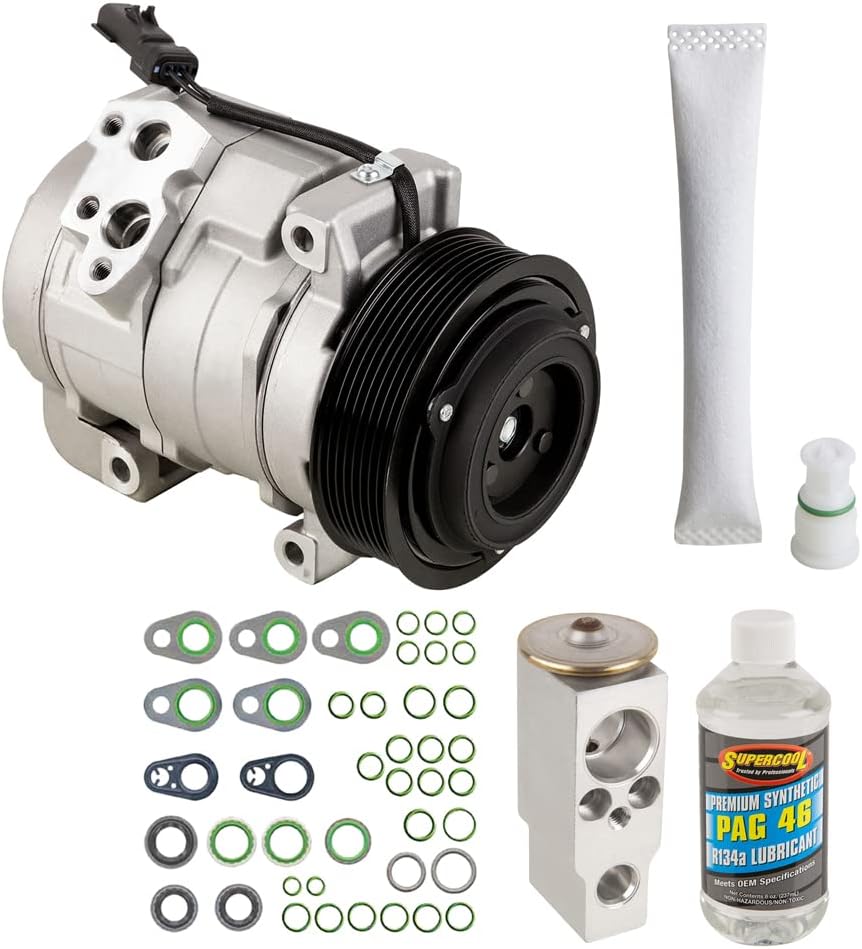 Kit de reparación de compresor de CA y AC para Dodge Ram Cummins 6.7L Diesel 2012 – Incluye secador, válvula de expansión, aceite y juntas tóricas –