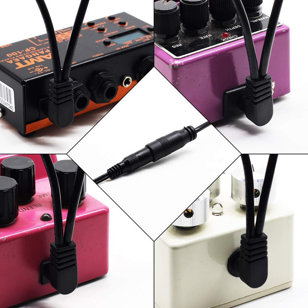 SONICAKE – Cable de cadena tipo margarita de 5 vías de 9 V CC con enchufe de ángulo recto para pedal de efectos de guitarra