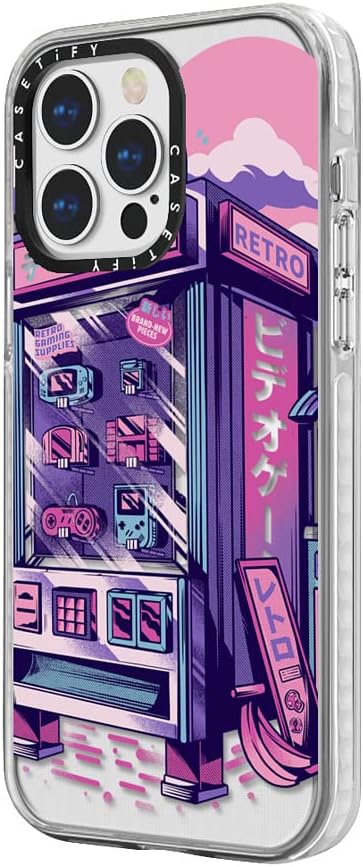 CASETiFY Funda Impact para iPhone 13 Pro Max compatible con Magsafe – Máquina expendedora retro – Clear Frost