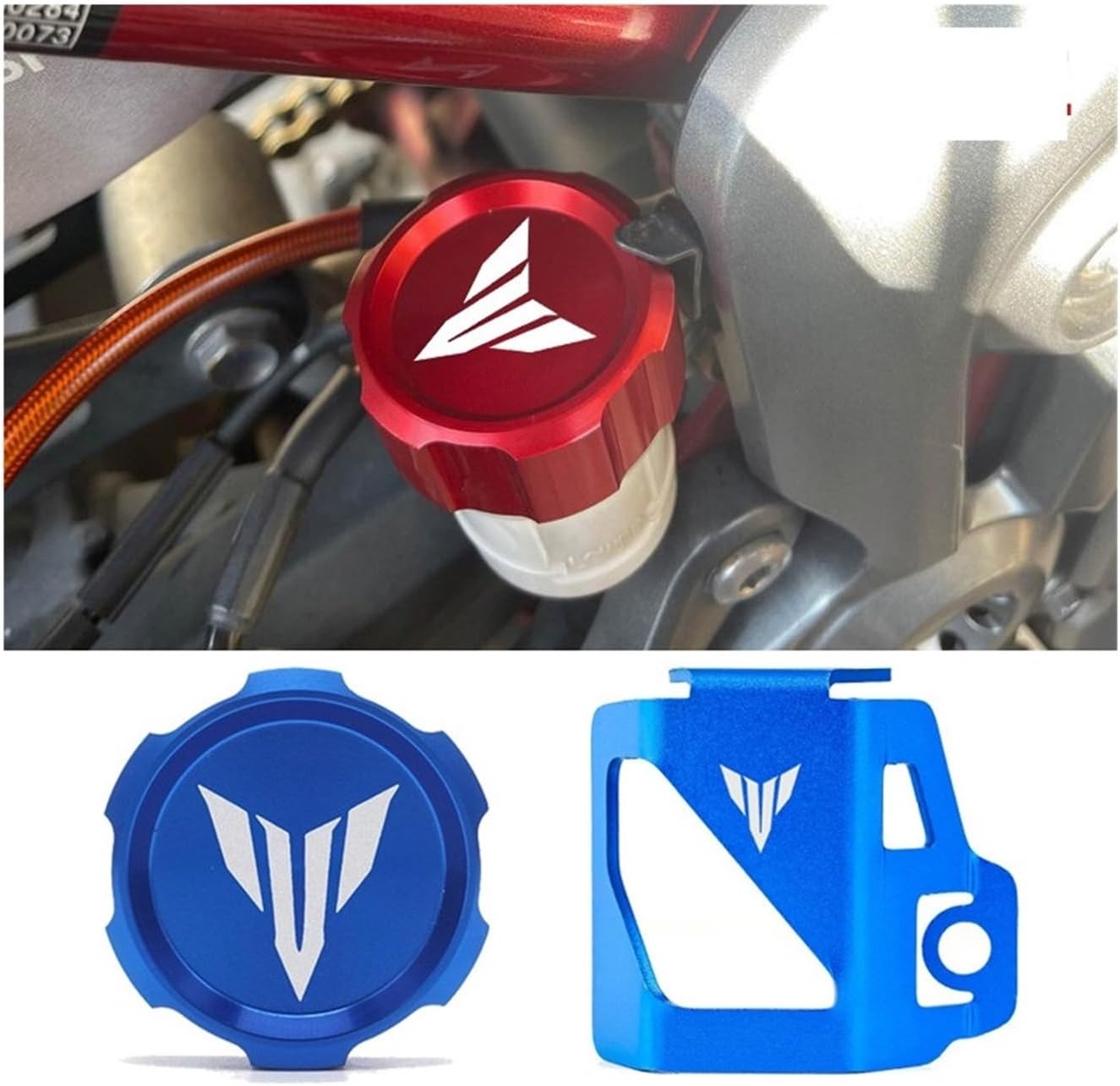 Compatible With MT07 MT09 MT03 MT10 MT25 MT 07 09 10 FZ07 FZ09 Motorcycle Rear Tank Cover Guard Protection Brake Fluid Reservoir Cap (Color  A