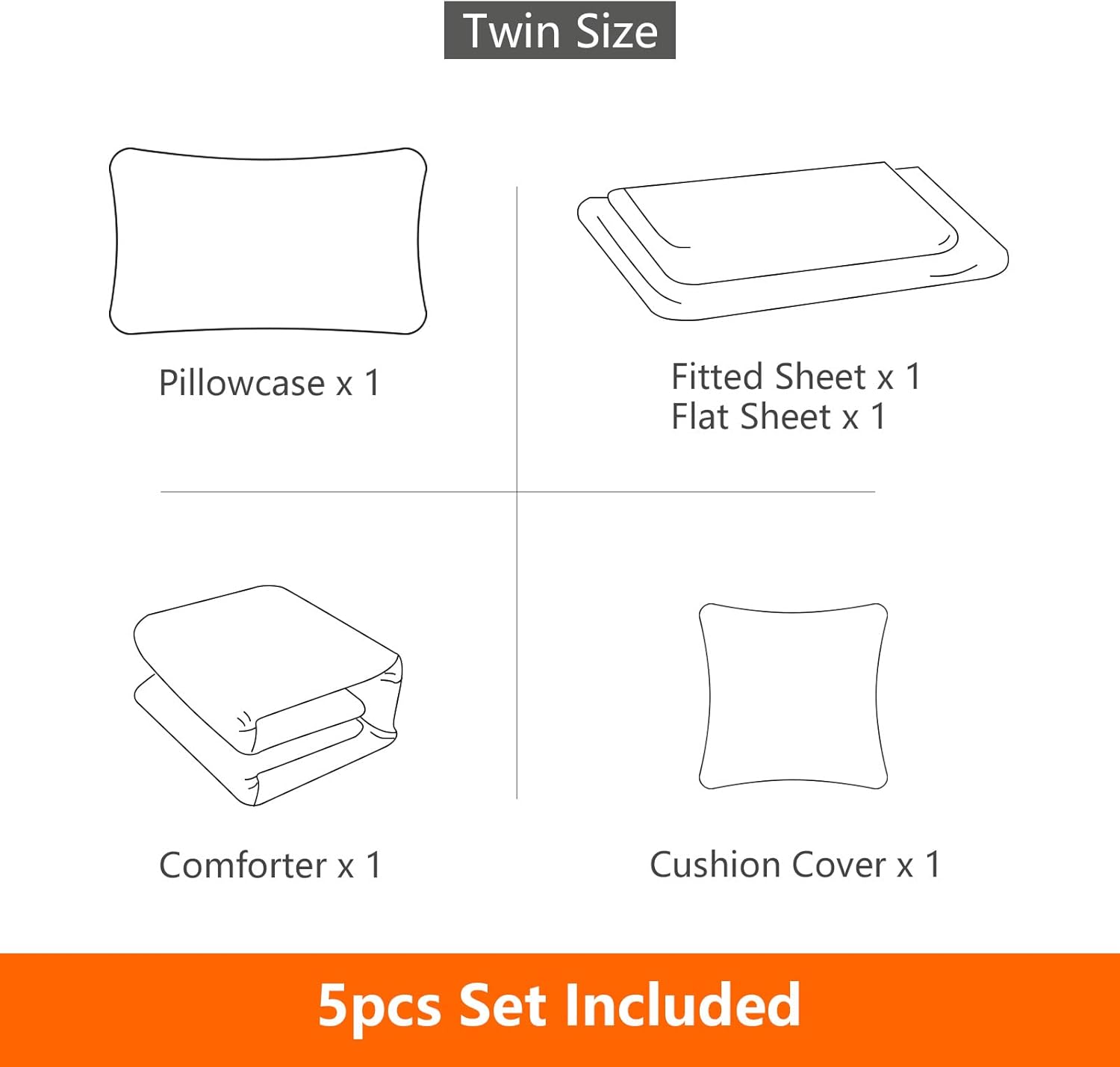 Juego de ropa de cama de 5 piezas con estampado de videojuegos tamaño individual para niños, niñas, adolescentes, 5 piezas, ropa de cama en una