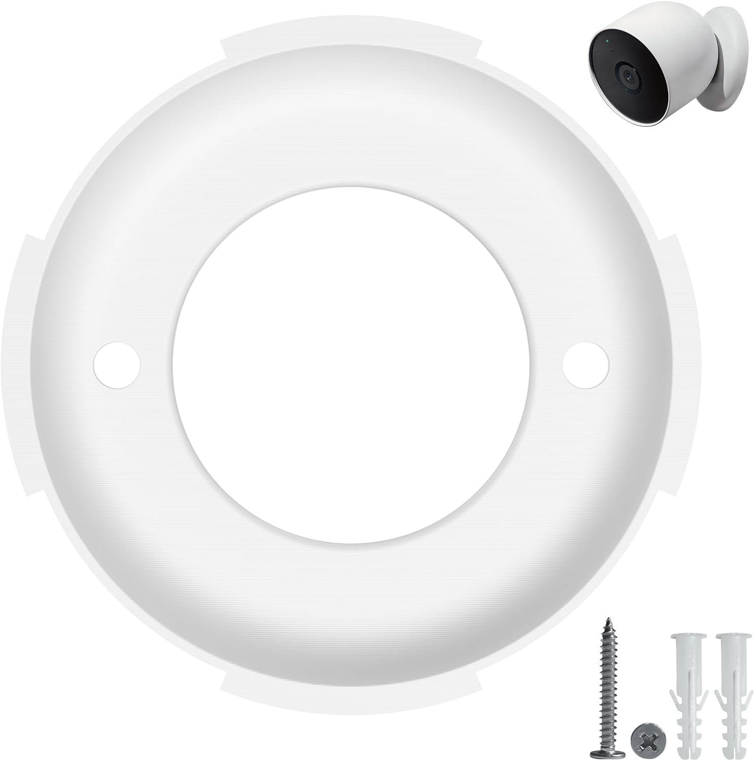 Placa de montaje en pared para batería Google Nest Cam (exterior o interior), pieza de repuesto para collar de bloqueoanclajes de pared compatibles