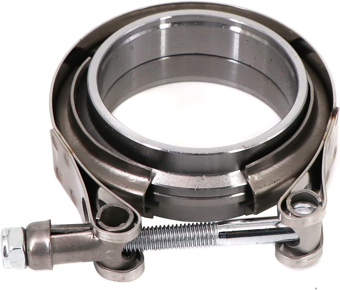 Abrazadera de perno de banda en V de acero inoxidable de 2.5 pulgadas con 2 piezas de bridas macho hembra kit para tubos de escape Turbo