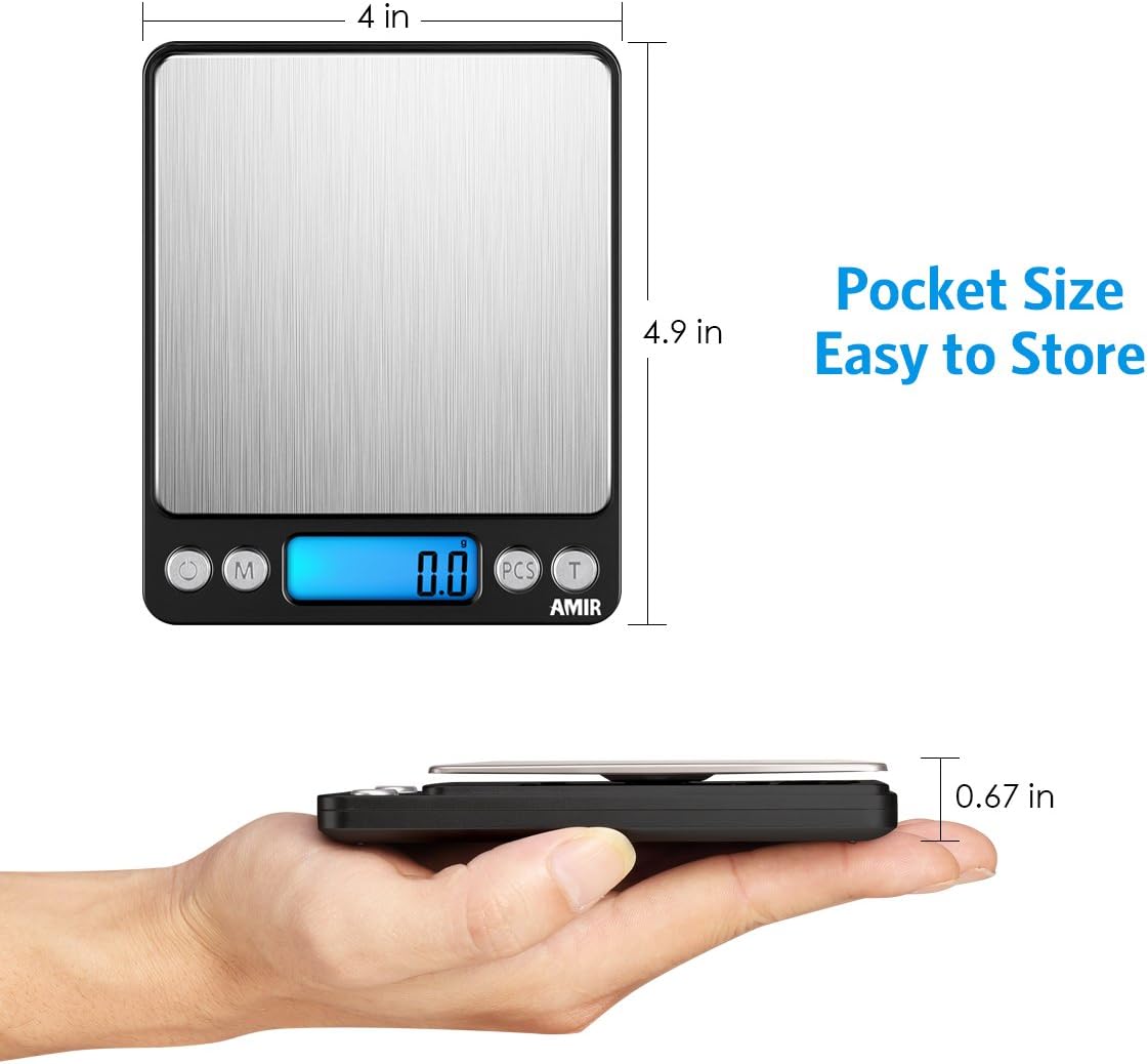 Olipiter Báscula digital de cocina, báscula digital de alimentos de 6.6 lbs0.00 oz, báscula de cocina de bolsillo, mini báscula electrónica de