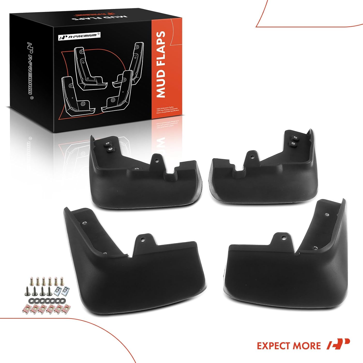 A-Premium Juego de 4 unidades de guardabarros con accesorios de hardware compatibles con Mazda CX-5, 2017-2022, Sport Utility, color negro, sin