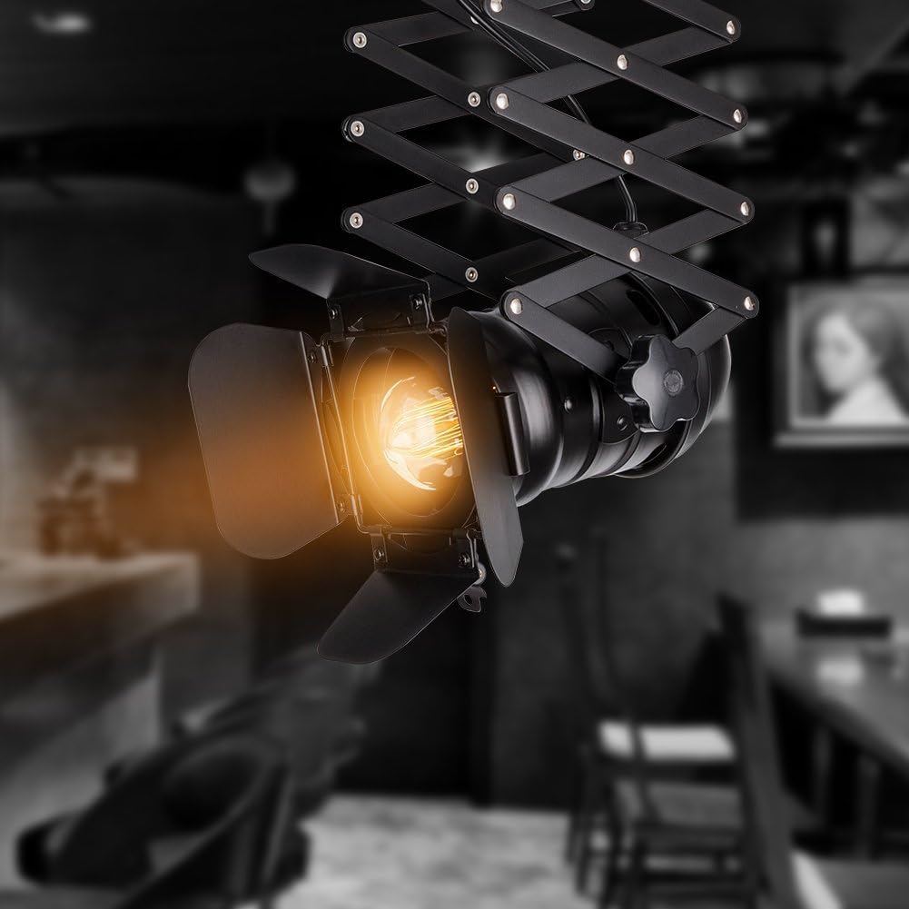 Hobaca Loft Telescópico Industrial Hierro Foco Vintage Luces de Techo LED Tienda Luz de Pista Nórdica Lámpara Colgante Luces de Pared Foco para Bar
