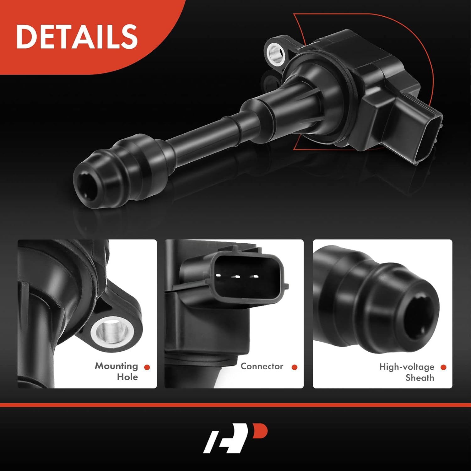 A-Premium Paquete de bobinas de encendido del motor compatible con Nissan Altima 2002-2006, Sentra 2002-2006, X-Trail 2002-2007 2010-2013, L4 2.5L,