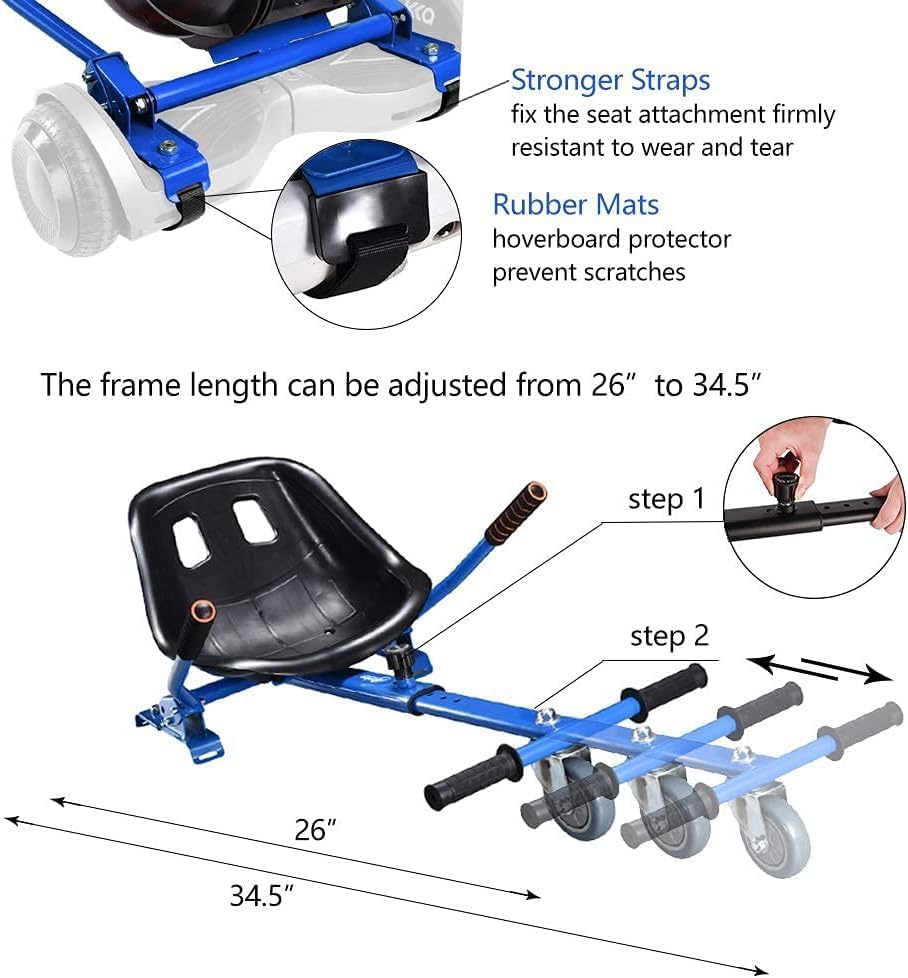 Accesorio de asiento para aeropatineta, para aeropatinetas de 6.5 pulgadas, 8 pulgadas, 10 pulgadas, carrito de hover para niños y adultos,