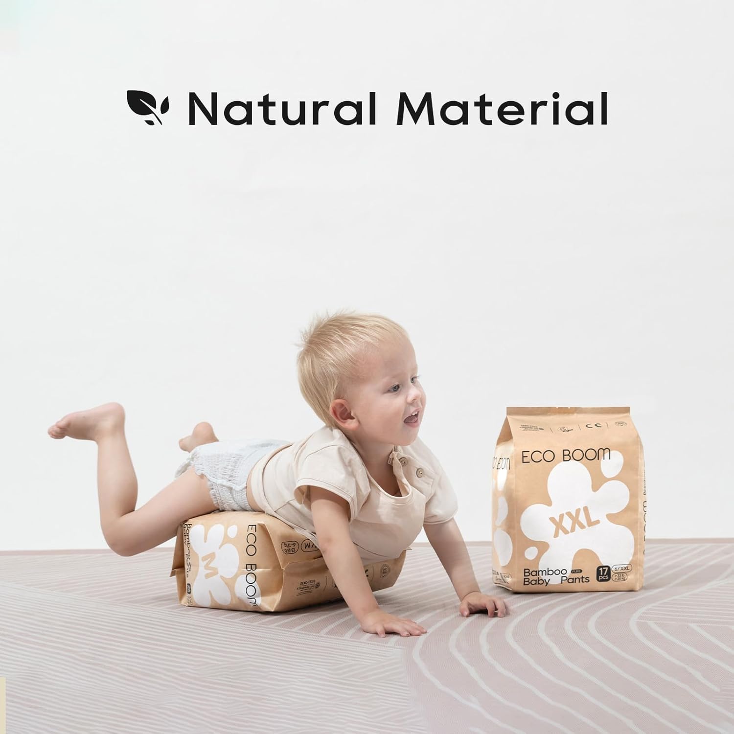 Eco boom Pantalones de entrenamiento para niños pequeños, hipoalergénicos para pieles sensibles, talla 6 adecuada para 33+lb (XXL, 17 unidades)