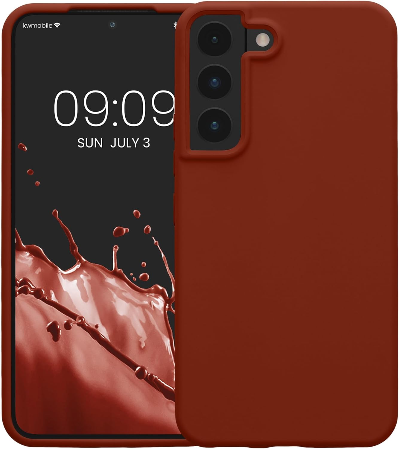 kwmobile Funda compatible con Samsung Galaxy S22 – Funda de silicona TPU con acabado suave – Rojo especias
